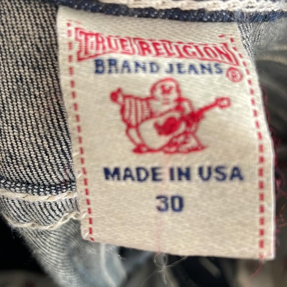 TRUE RELIGION Dark Blue w/White Stitching and Horseshoe Pockets, Size 30 - Picture 6 of 7